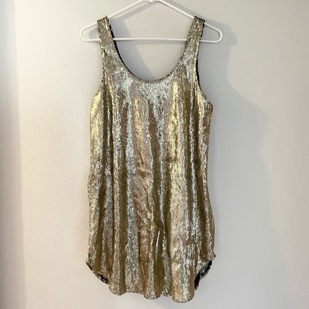 Zara Gold and Silver Sequin Mini Dress